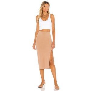 NWT Lovers + Friends Aubrey Midi Skirt Nude XXS